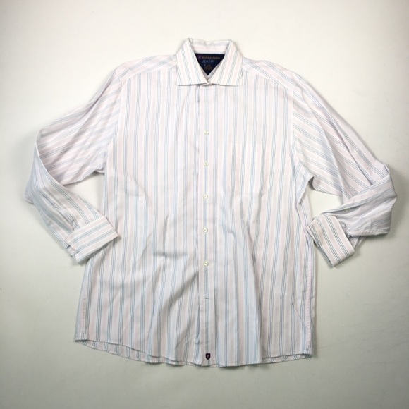 Henry Jacobson Mens Stripe Dress Shirt L B6409 - Picture 2 of 6